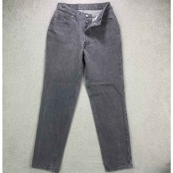 Levis‎ Jeans Womens 11 Black High Rise Mom Tapered Red Batwing Made in USA - Picture 1 of 16